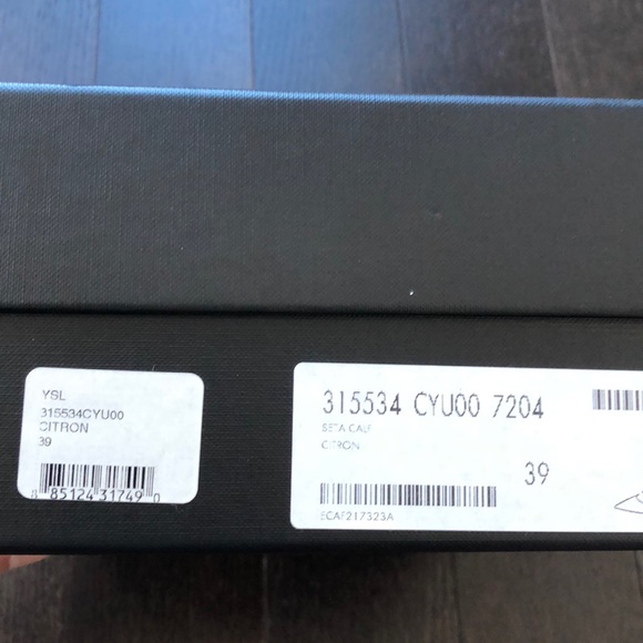 Saint Laurent Yellow Seta Calf Heels - Picture 8 of 8